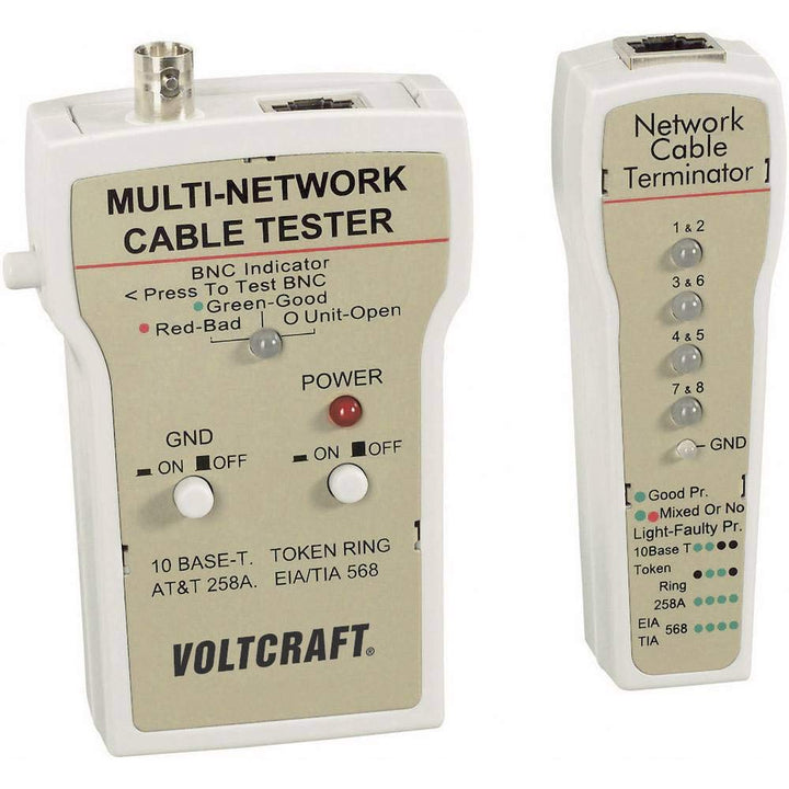 Kabeltester CT-1 VOLTCRAFT CT-1 Geeignet für RJ-45, BNC