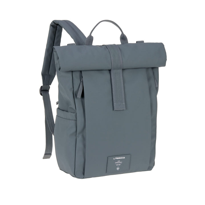 LÄSSIG Baby Wickelrucksack Wickeltasche Rucksack mit Wickelunterlage, Kinderwagenbefestigung, Flasch