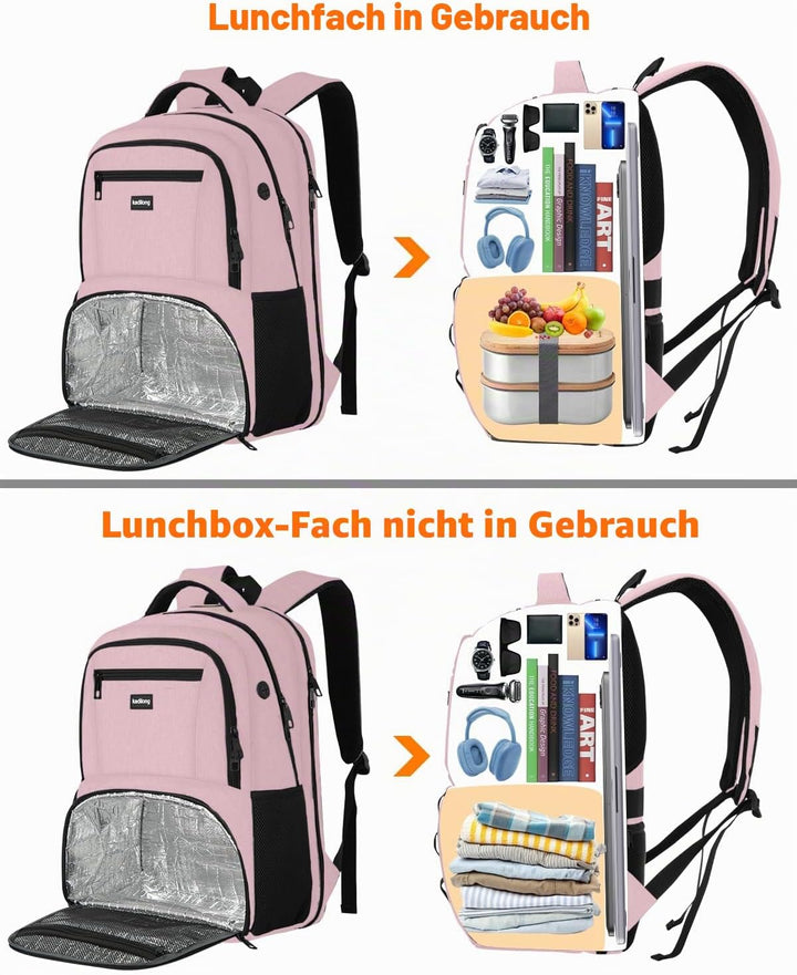 kadilong 17,3 Zoll Lunch Rucksack Damen Lsoliertes Kühlrucksack,Gross Schulranzen für Arbeit Reisen