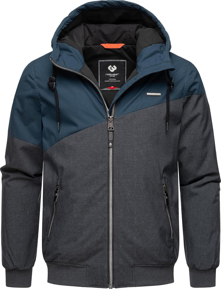 Ragwear Herren warme Winterjacke kurz mit Verstellbarer Kapuze Wings S-3XL XL Dark Grey23, XL Dark G