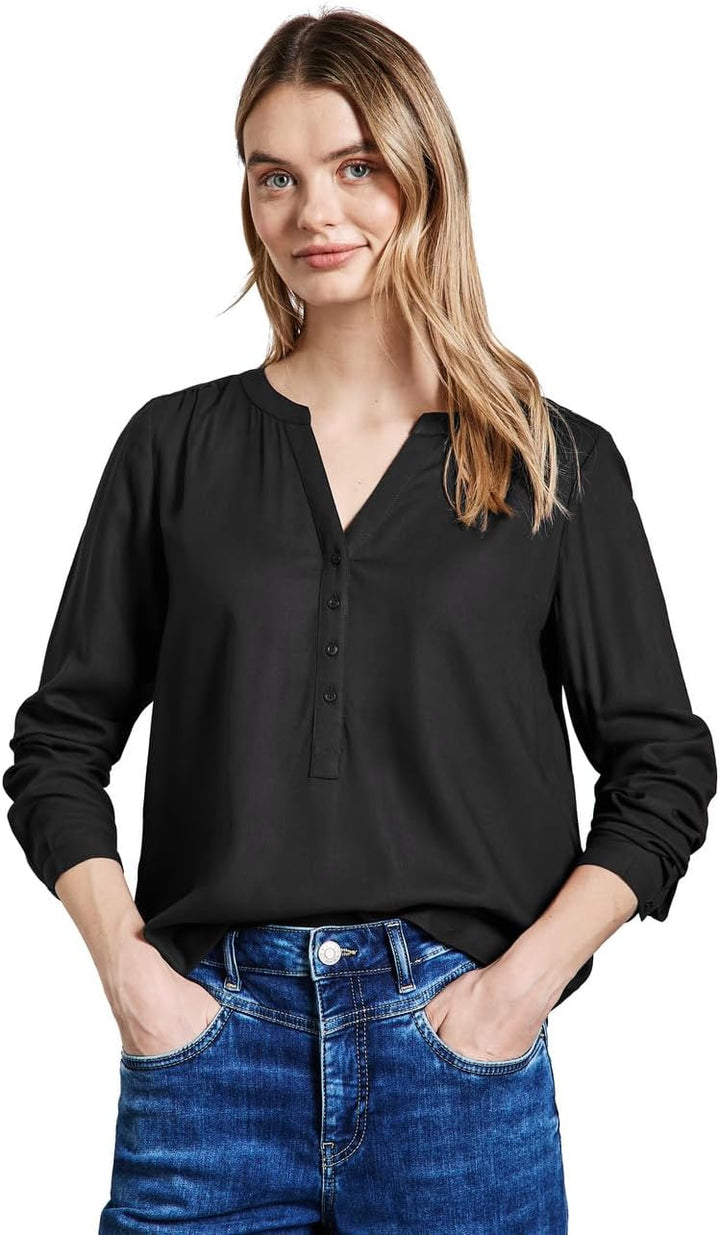 Street One Damen Style Bamika Bluse 40 Schwarz, 40 Schwarz
