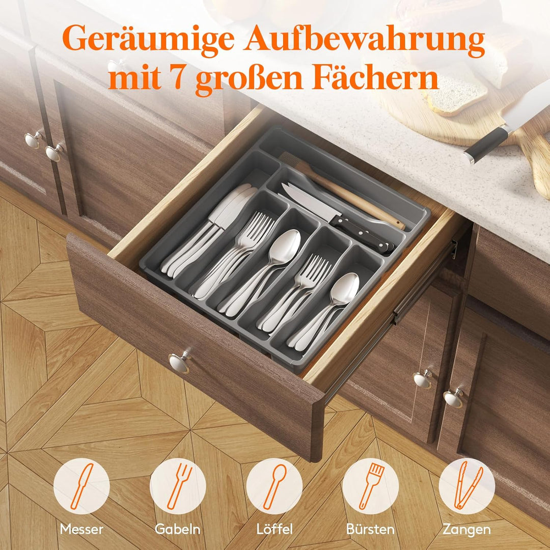 Lifewit Besteckkasten für Schubladen, Besteck Organizer Schublade Organizer Küche Kompakt Besteckein