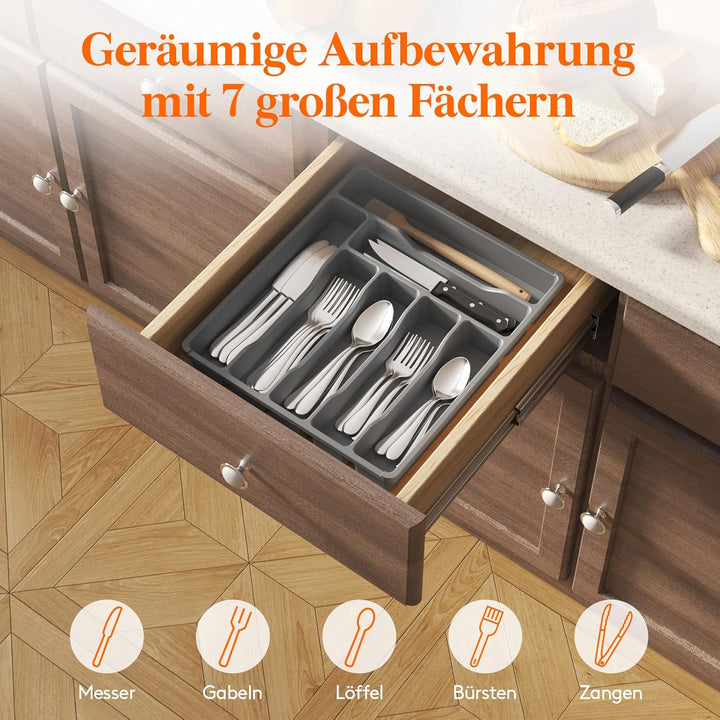 Lifewit Besteckkasten für Schubladen, Besteck Organizer Schublade Organizer Küche Kompakt Besteckein