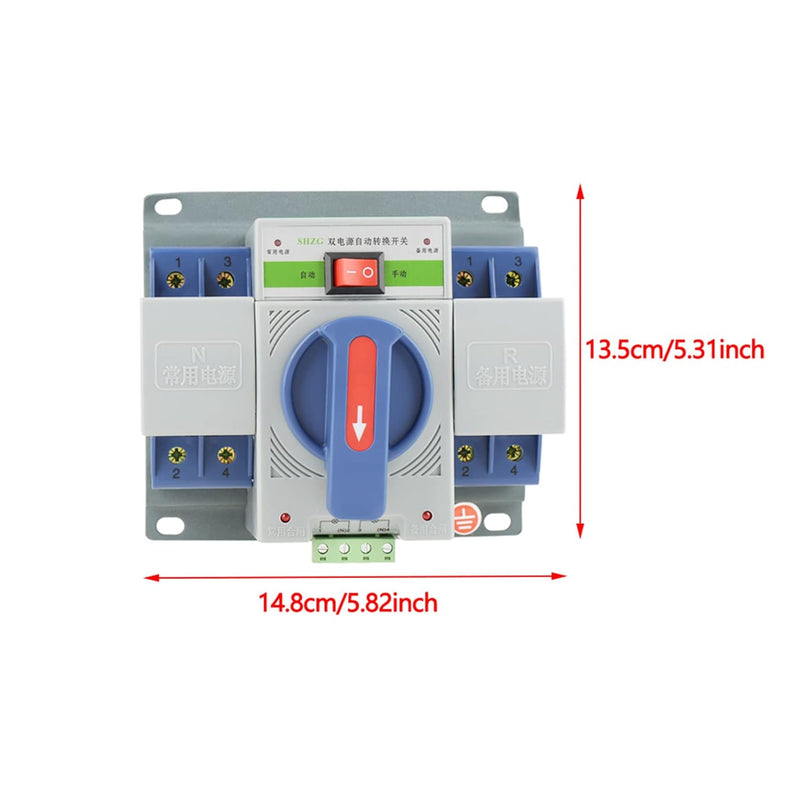 Dual Power Automatic Transfer Switch, 1pc 220V 63A 2P Mini Automatic Circuit Breaker Dual Power Swit