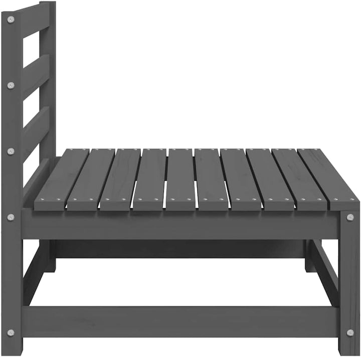 vidaXL Garten Mittelsofa mit Anthrazit Kissen, Modular Gartenmöbel, Sofa Lounge Sessel für Garten Te