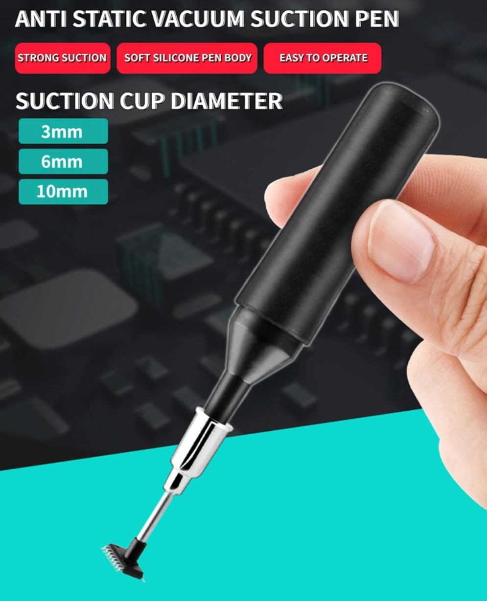 Minadax Antistatik ESD Vakuum Pipette für SMD Bauteile + 4 Aufsätze Picker 2, Picker 2