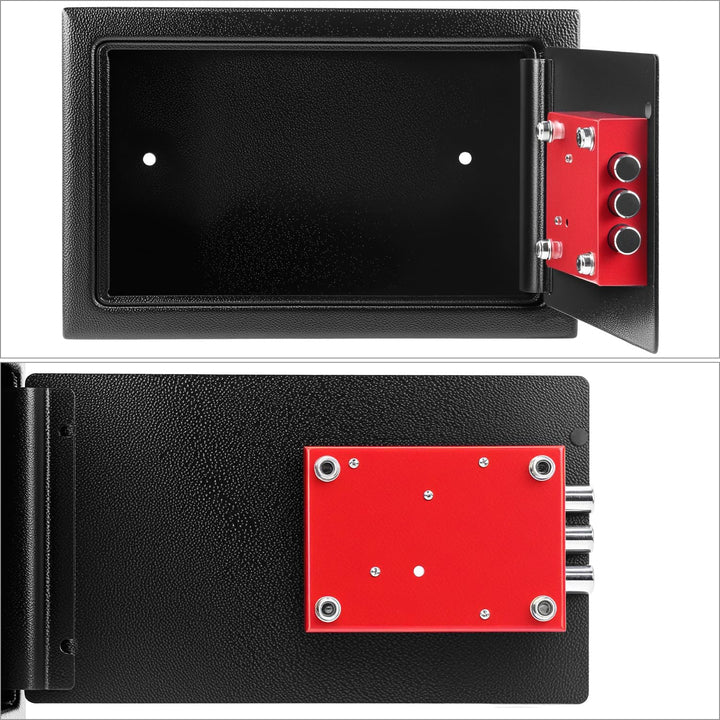 QWORK® Schranktresor 31 x 20 x 20 cm mit Einwurfschlitz &amp; 3 Verriegelungsbolzen – Anti-Angel-Schutz