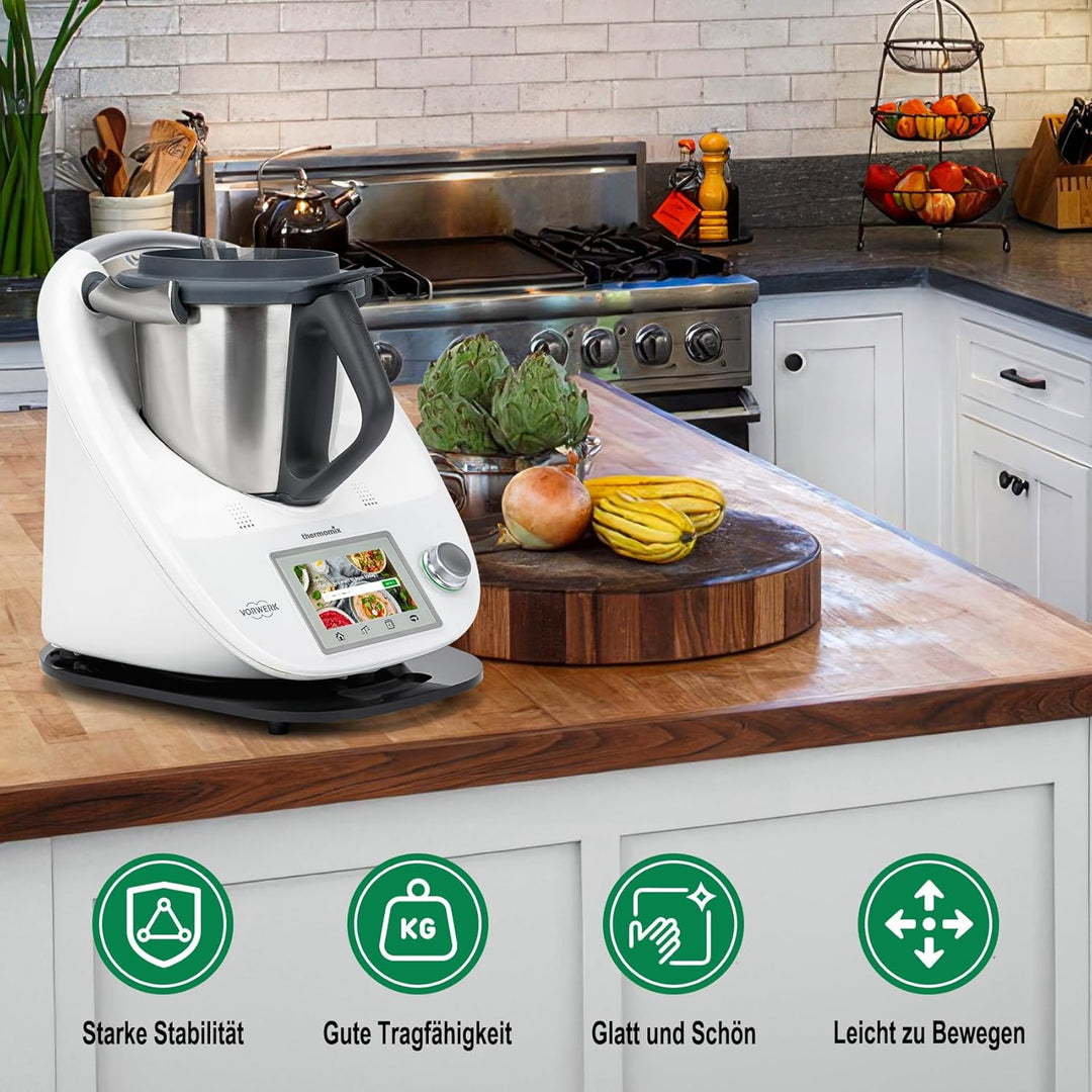 für Thermomix TM6 TM5 Gleitbrett Acryl,Ticanros Premium Schnelles Bewegen Rollbrett für Thermomix Vo