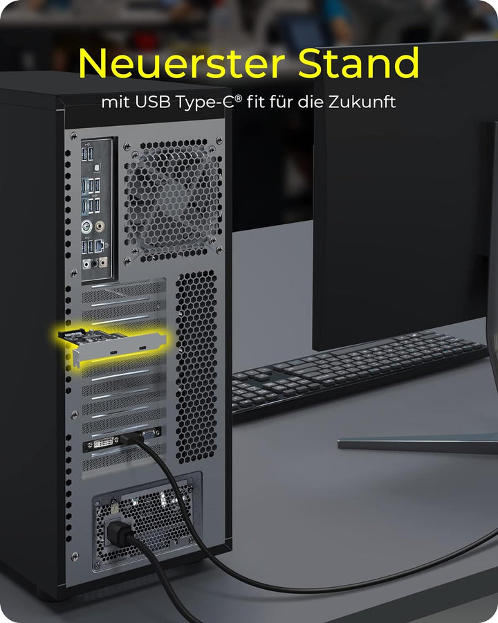 ICY BOX PCIe Kontrollerkarte, 2 x USB-C 3.1 Gen 2 (bis zu 10 Gbps) Anschlüsse, Silber IB-PCI1902-C31