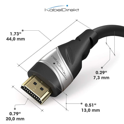 KabelDirekt – 10K & 8K HDMI Kabel, HDMI 2.1b – zertifiziert, in Deutschland entwickelt – 1 m (Ultra