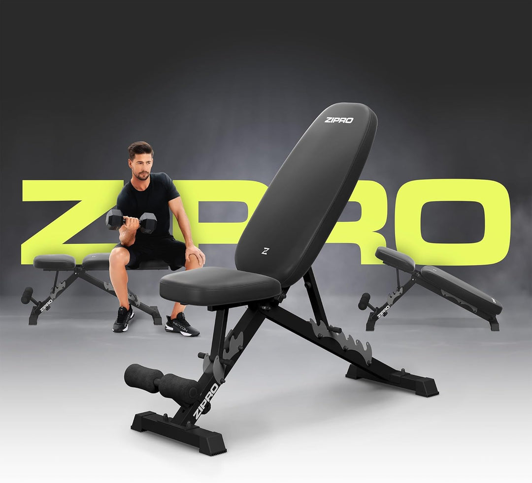 Zipro klappbare Trainingsbank, Bankdrücken, Fitnessbank, Multifunktion Sit up bank, Fitnessgeräte, F