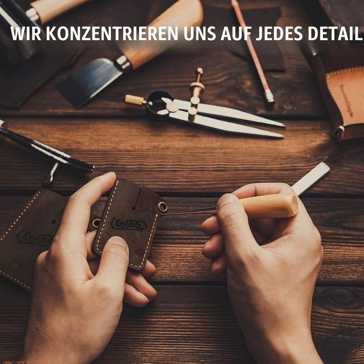KeyUnity Handgenähte EDC Lederscheide, Kartenhüllen, Tasche Organizer Slip Beutel Ka03, Ka03