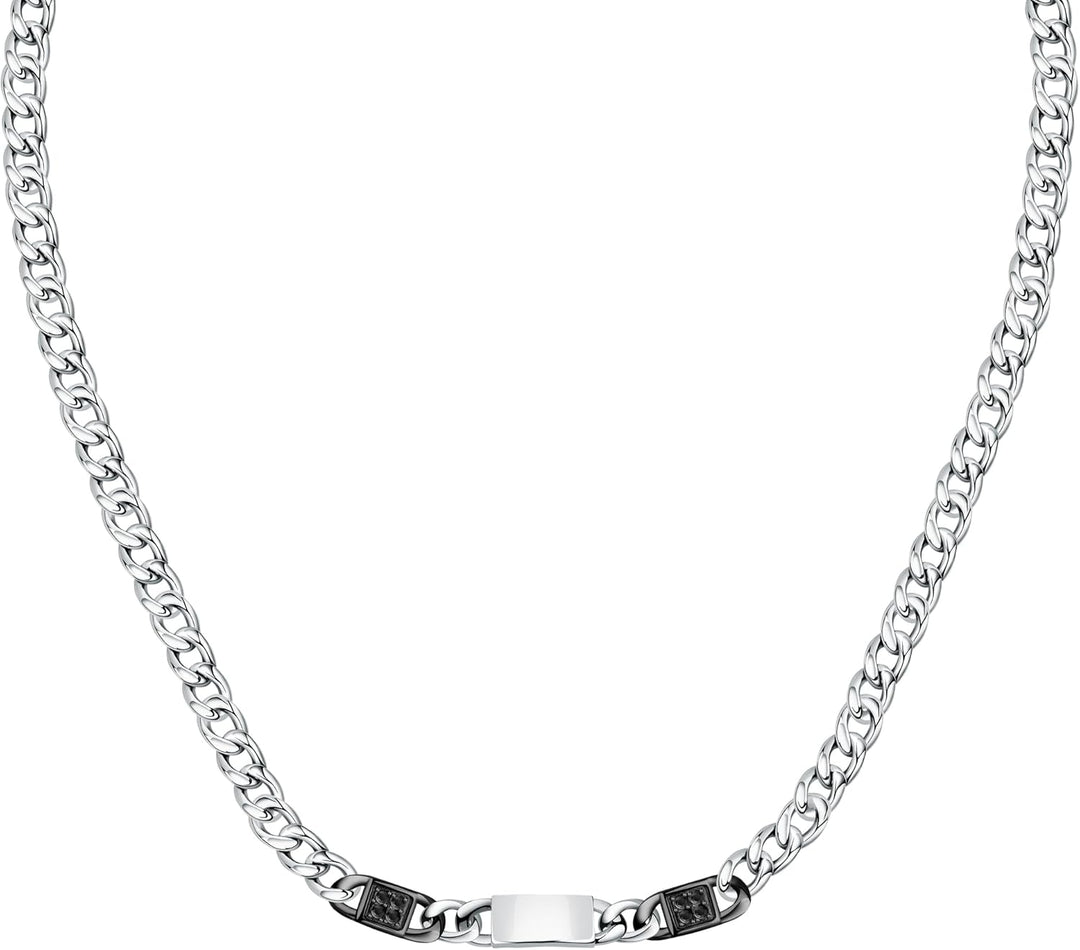 Morellato Herren Halskette, CATENE Kollektion, aus Stahl, Schwarz-PVD, Stein - SATX01