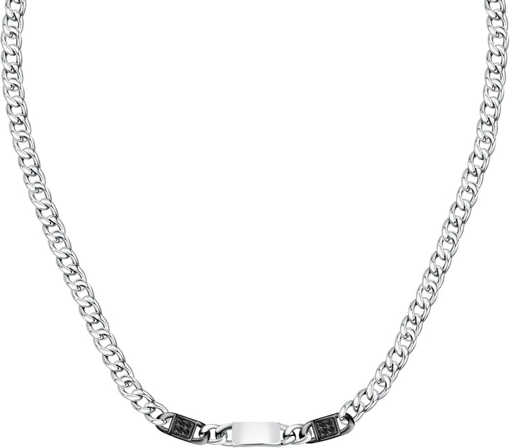 Morellato Herren Halskette, CATENE Kollektion, aus Stahl, Schwarz-PVD, Stein - SATX01