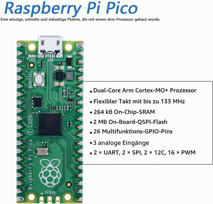 Freenove 4WD Car Kit for Raspberry Pi Pico (Included) (Compatible with Arduino IDE), Dot Matrix Expr