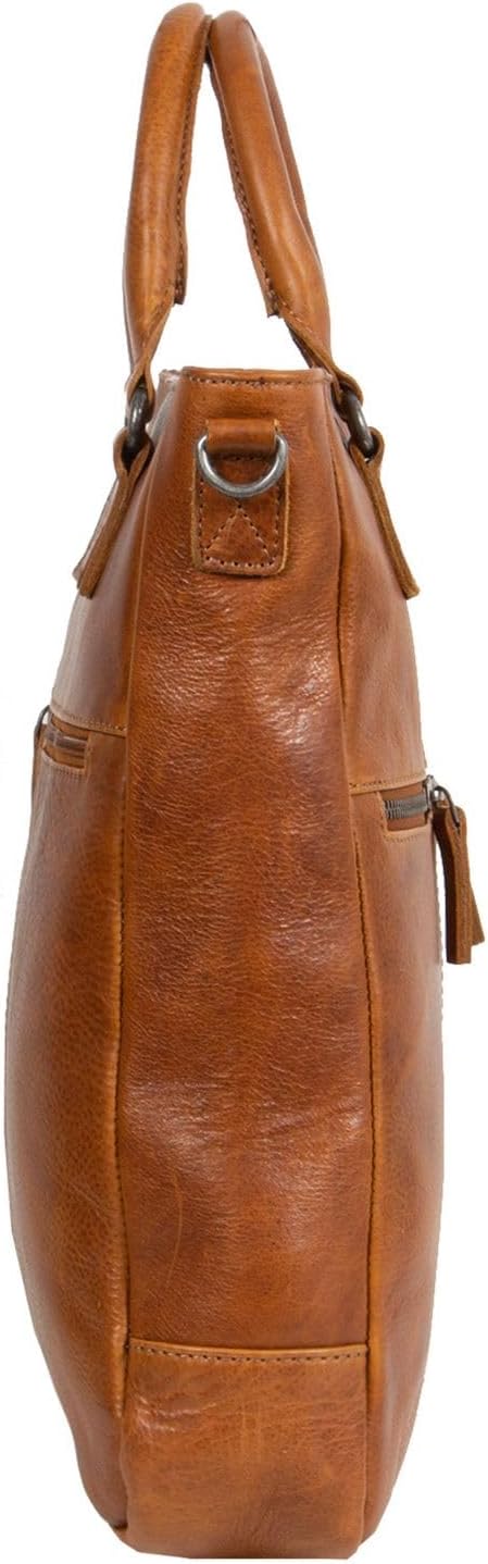 Mustang Memphis Leder Umhängetasche Shopper Cognac