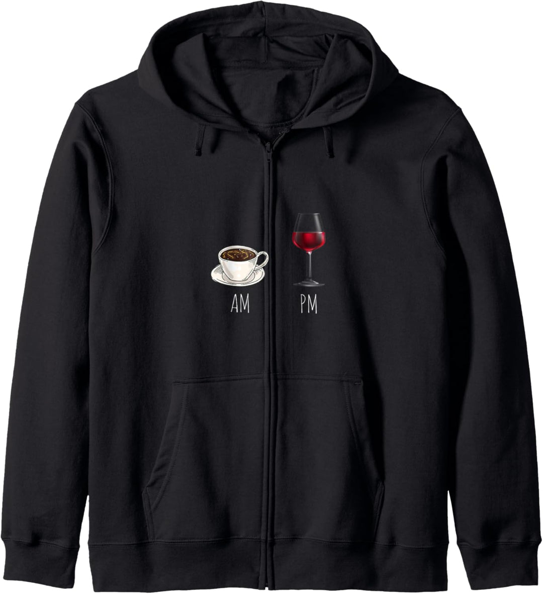 Morgen-Kaffee Wein am Abend - Latte Uhr Wine Uhr Funny Kapuzenjacke