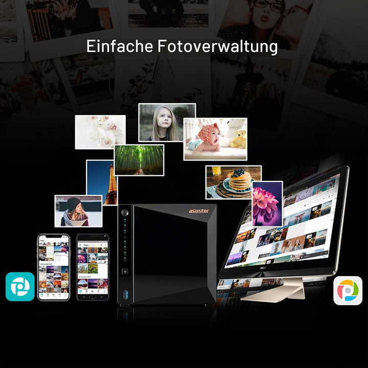 Asustor Drivestor 4 Pro Gen2 AS3304T v2, 4 Bay NAS Gehäuse Netzwerkspeicher, 1.7GHz Quad-Core, 2.5Gb