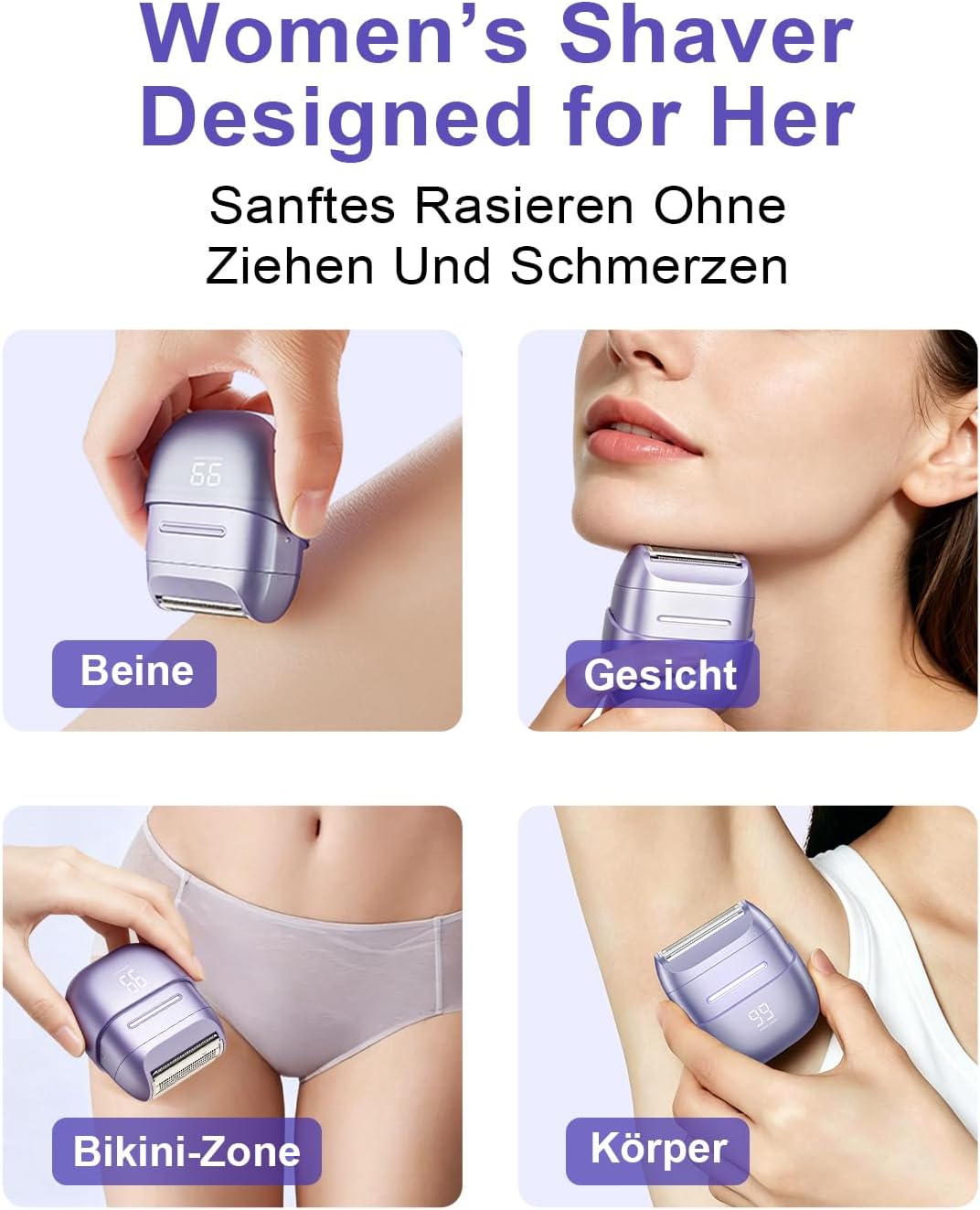 Elektrischer Rasierer Damen, Damenrasierer Elektrisch, Rasierer Damen Elektrisch Mit Doppelklingen,