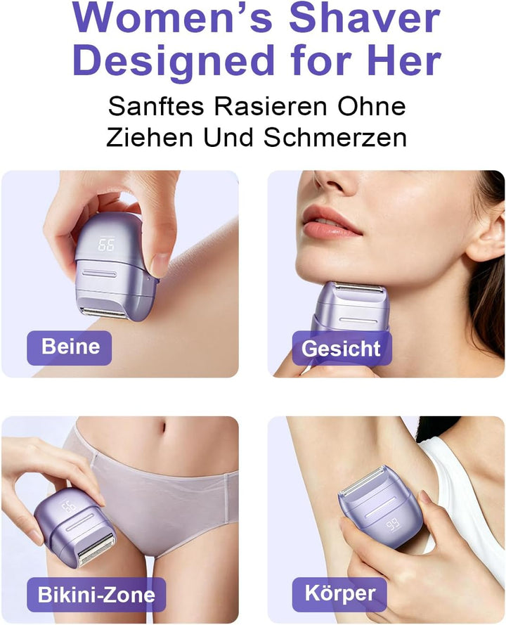 Elektrischer Rasierer Damen, Damenrasierer Elektrisch, Rasierer Damen Elektrisch Mit Doppelklingen,