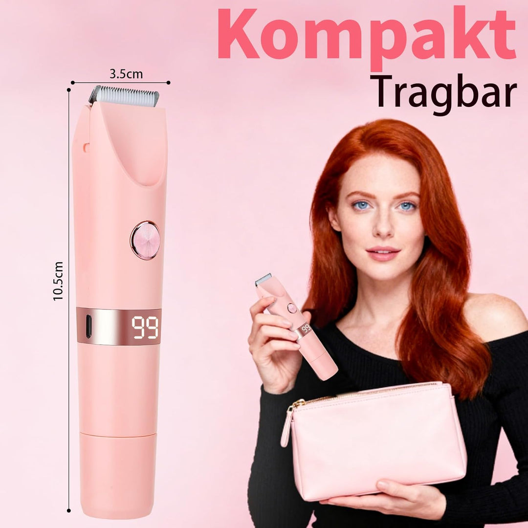 Damenrasierer Elektrisch &amp; Bikini Trimmer 2-in-1 mit LED Digitalanzeige, IPX7 wasserdicht, Nass- &amp; T