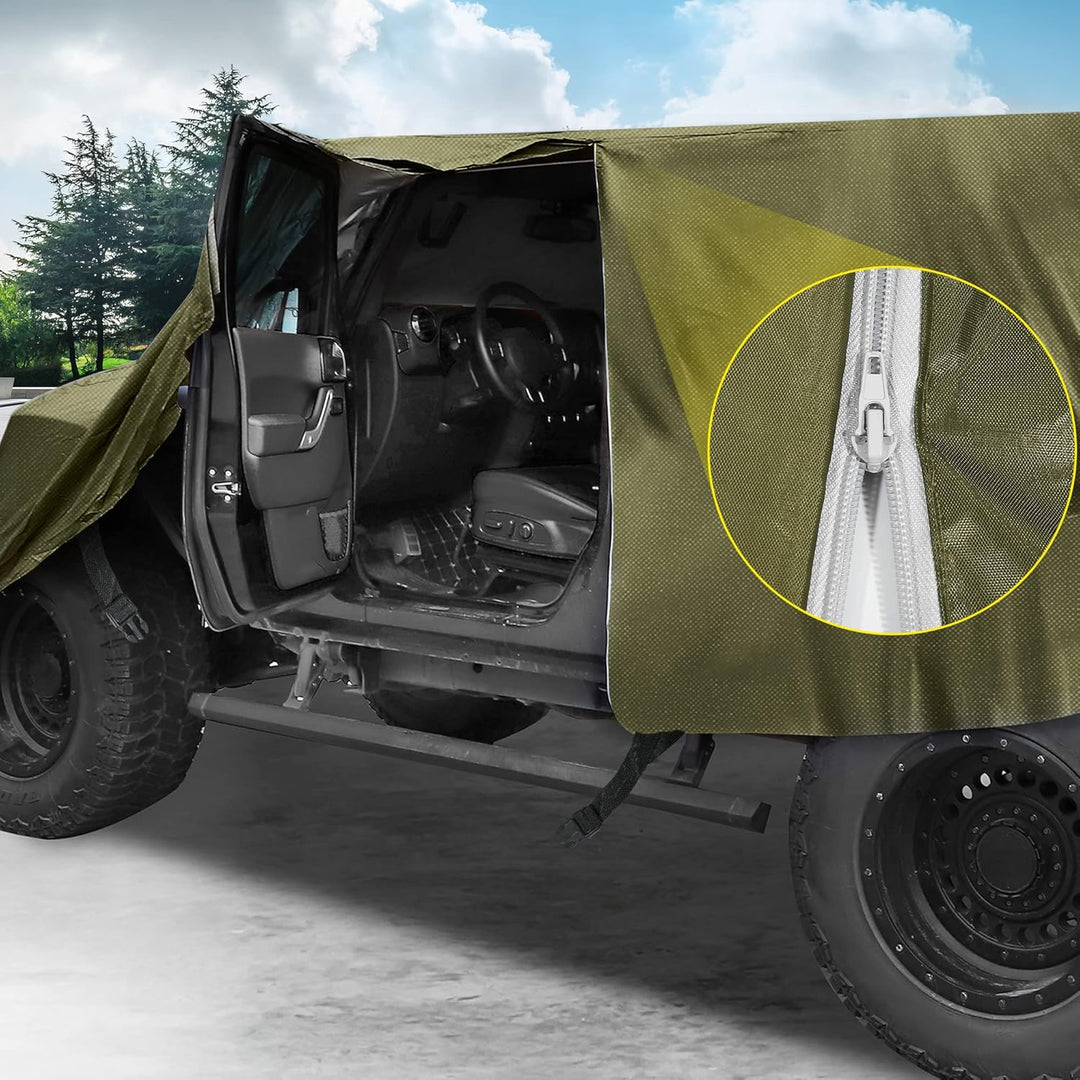 X AUTOHAUX Autoabdeckung SUV Autoplane Outdoor Vollgarage Wasserdicht Auto Abdeckplane für Jeep Wran
