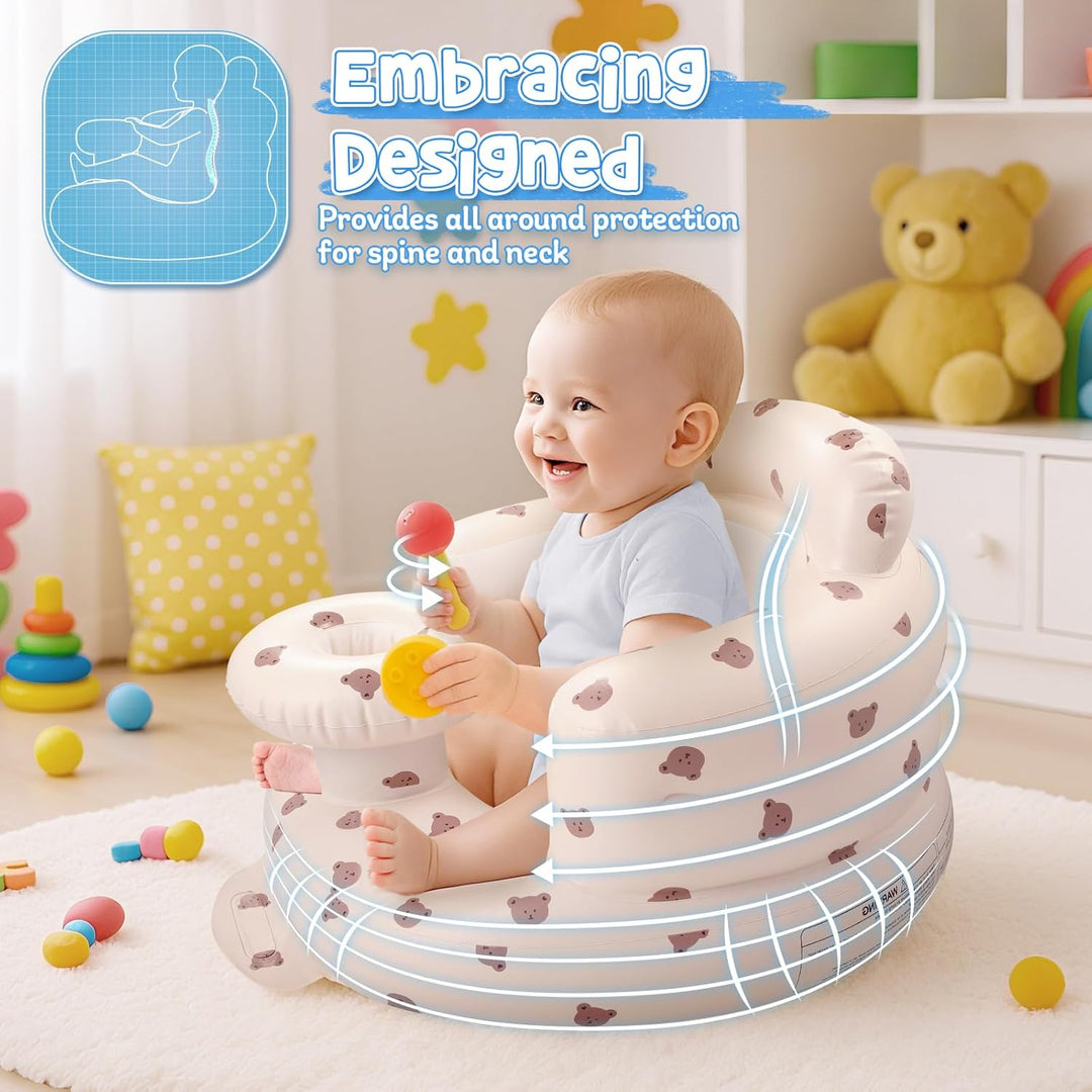 Arscniek Aufblasbare Babyschale für Säuglinge zum Sitzen, Baby Sit Up Stuhl für Babys ab 3 Monaten m