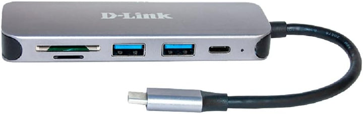 D-Link DUB-2325 5-in-1 USB-C Hub mit 2 USB 3.0 Ports (USB-C Port, SD/MicroSD Card Reader für PC, Mac