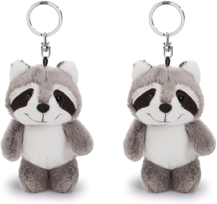 NICI 47869 Schlüsselanhänger Waschbär Rod 10cm, GRAU, One-Size (Packung mit 2) Einheitsgrösse (Packu