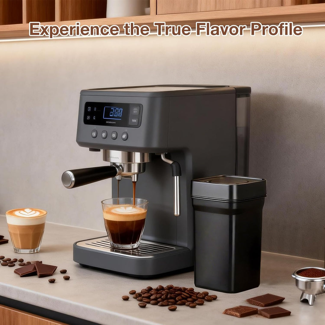 AiQInu Vakuum Kaffeedose mit Vakuumpumpe, 1.2L Edelstahl Behälter für Kaffeebohnen, Gemahlenen Kaffe