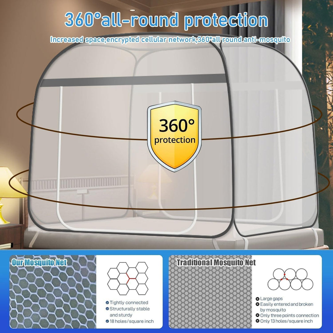 Moskitonetz Bett,150X200cm Moskitonetz Bett Pop Up,Zusammenklappbares Mosquito Net Bed,Faltbares Ant