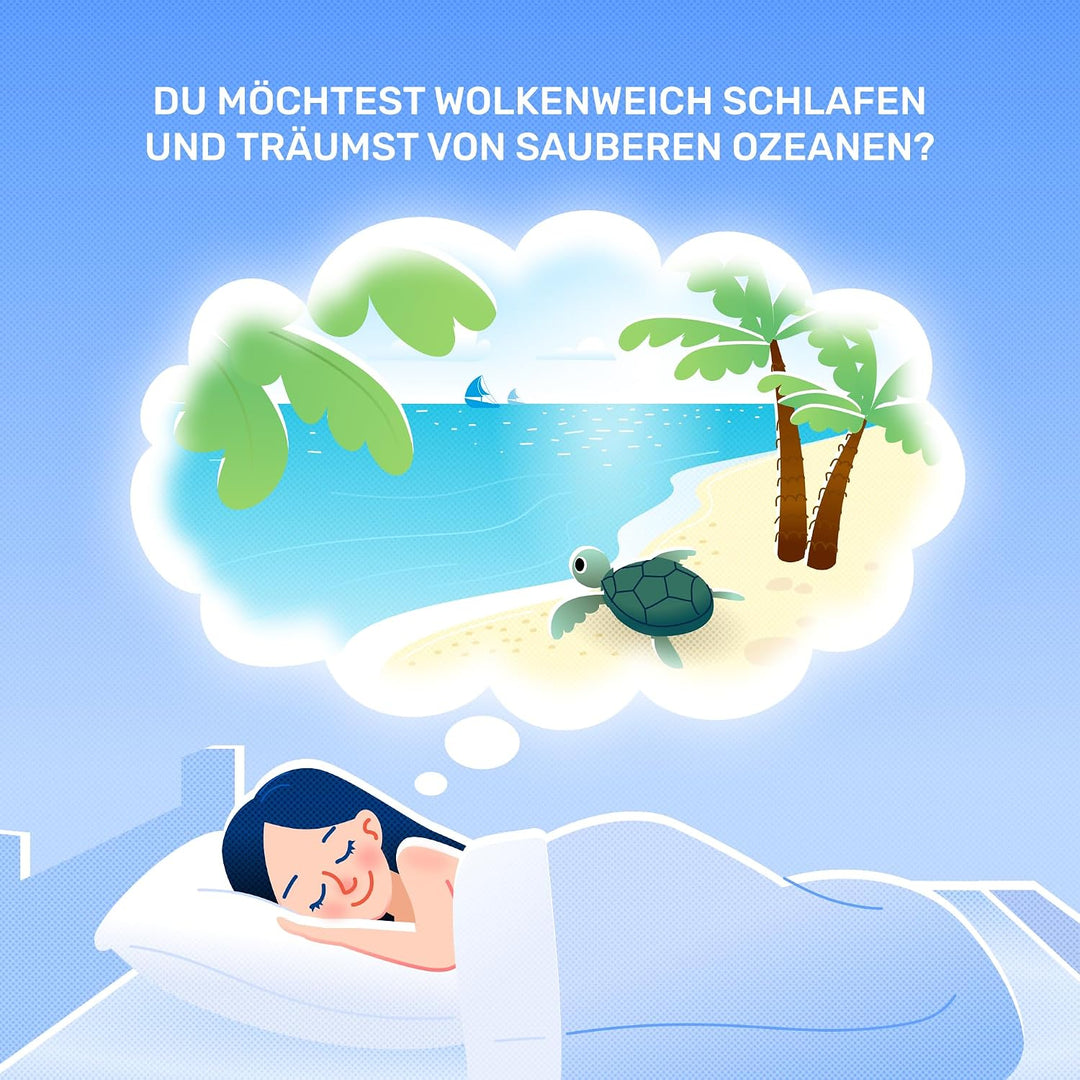 Dailydream Topper 140x200cm aus Memory Foam, 7 cm hoch | Edition Clean Ocean, H1/2, Matratzentopper
