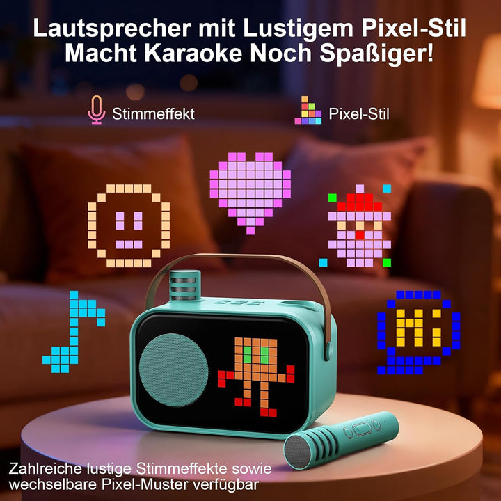 JYX Karaoke Anlage mit 2 Mikrofonen, Karaoke Maschine Kinder mit Professionellem Begleitmodus, Bluet