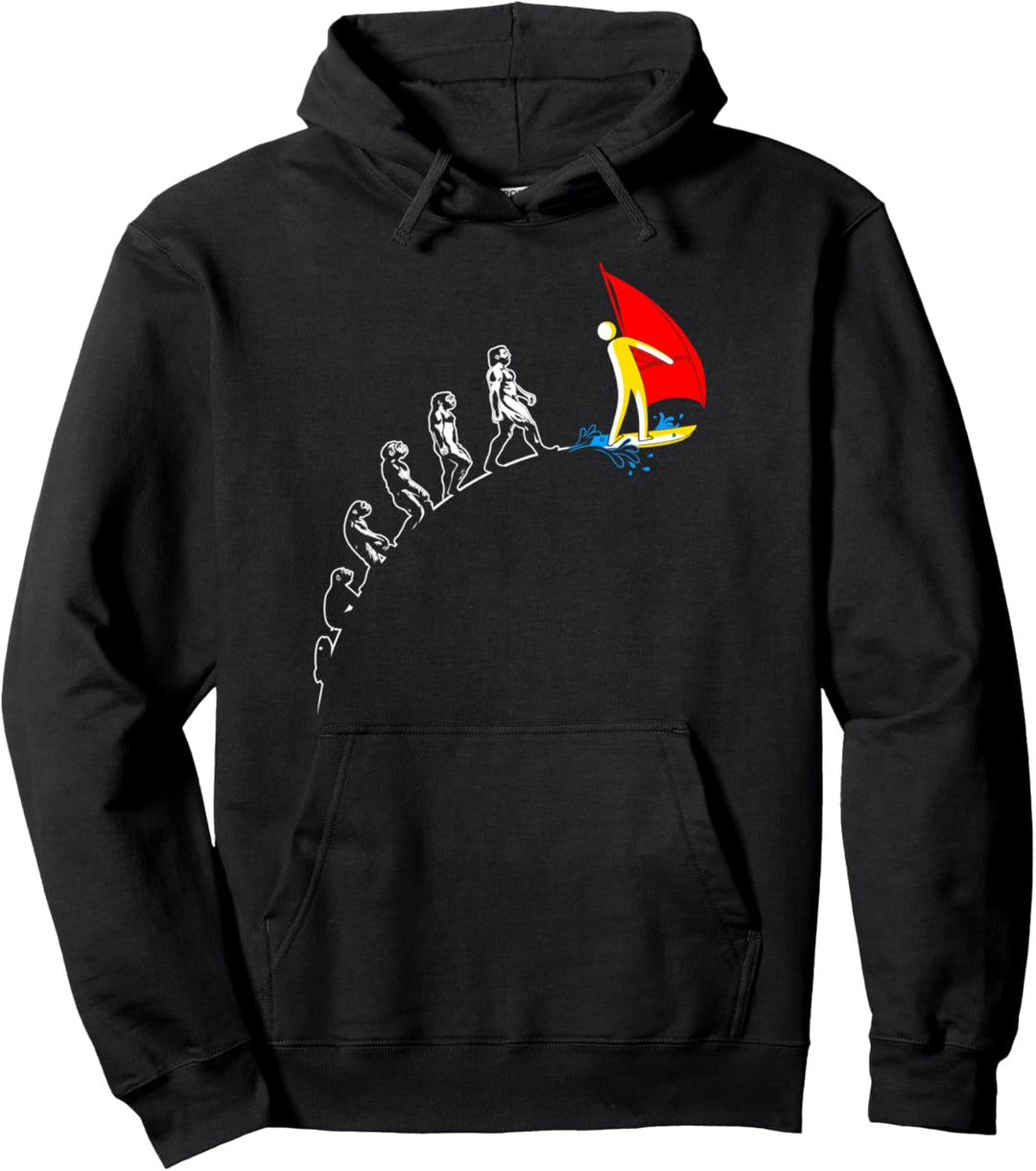 Windsurf Funny Windsurfing Evolution Pullover Hoodie