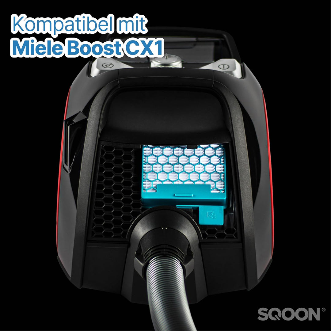 SQOON® Staubsaugerfilter für Miele, Ersatzfilter, Zubehör für Miele Filter, Miele Boost CX1 Filter,