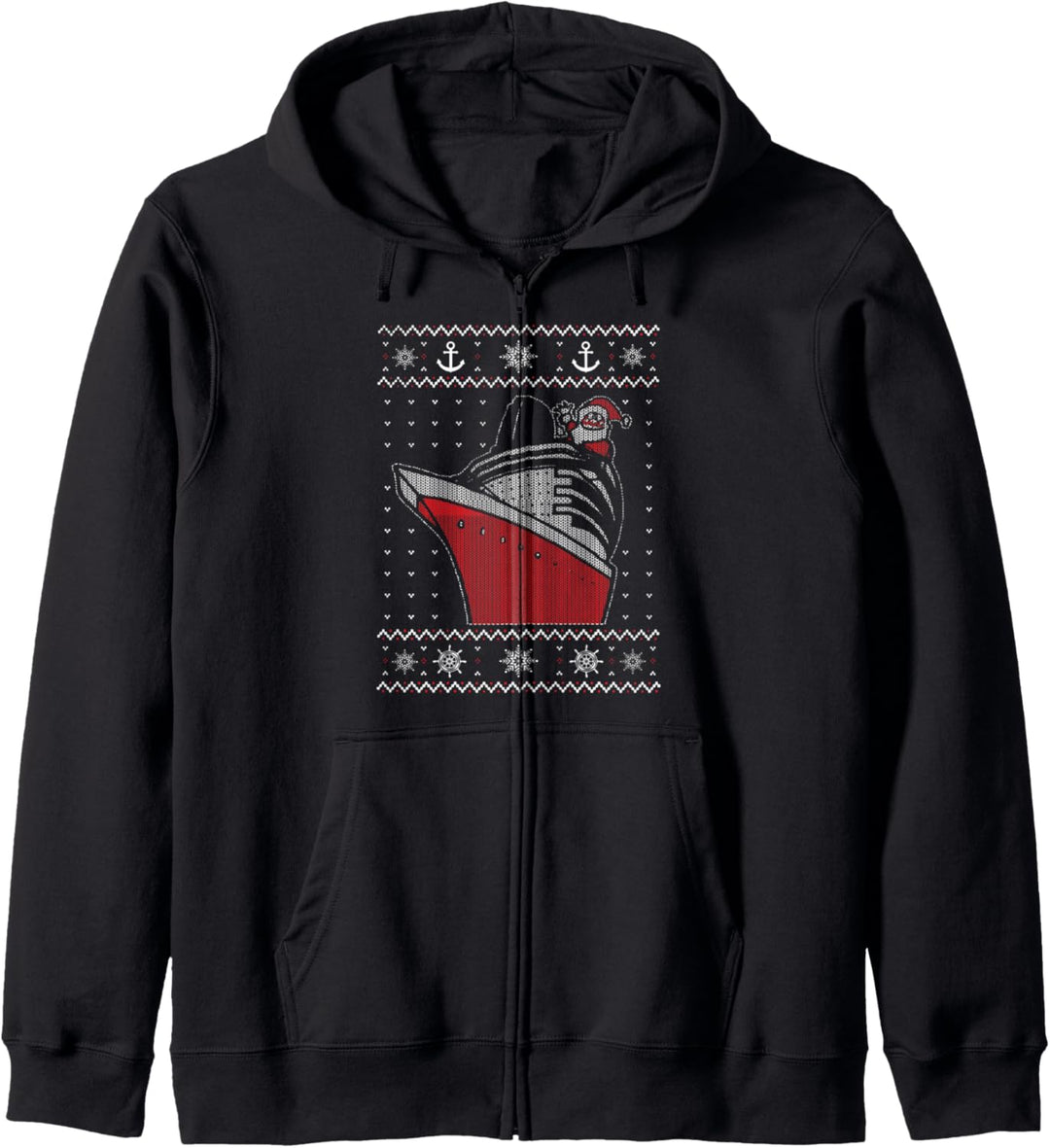 Weihnachtskreuzfahrtschiff Santa Ugly Christmas Style Kapuzenjacke