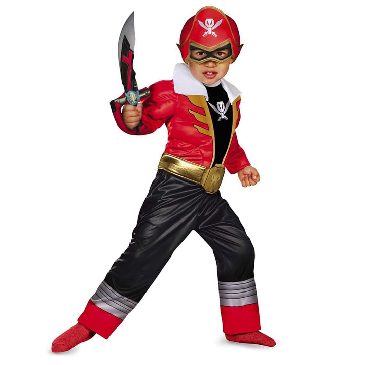 Power Rangers Super Megaforce Red Ranger Toddler Muscle Costume (Small)