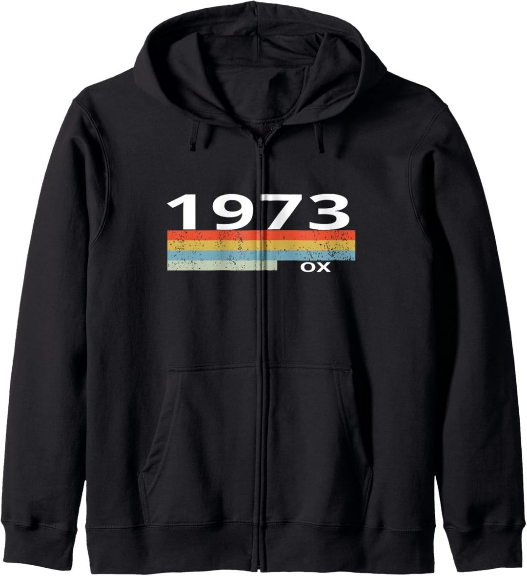1973 Vintage Streifen Geburtstag Chinesisches Ochsenjahr Kapuzenjacke