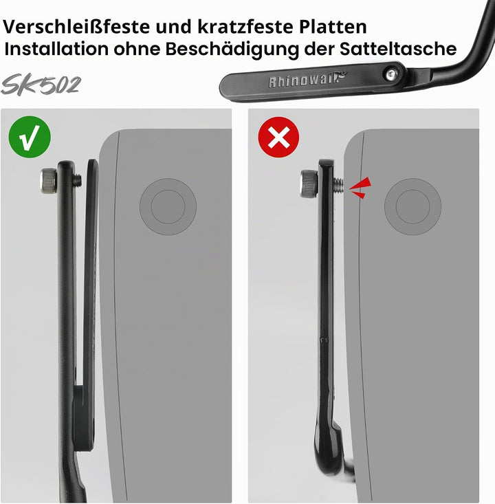 Rhinowalk Fahrrad Satteltasche Stabilisator Stütze für Satteltasche Anti Schütteln Schwarz, Schwarz