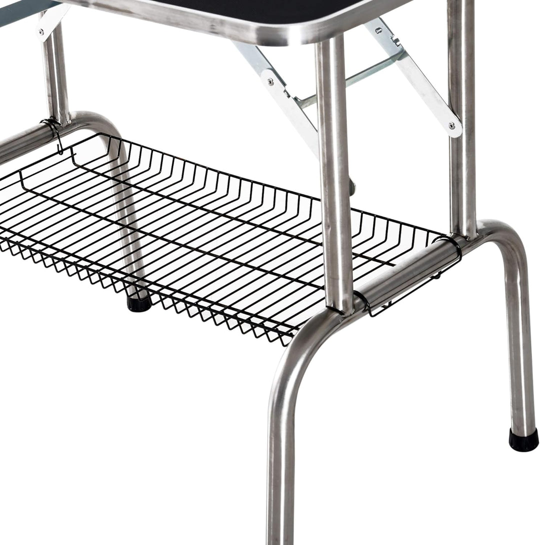 Pawhut Trimmtisch Tierpflegetisch Schertisch mit Korb Hundepflegetisch klappbar Hundefriseurtisch Hu
