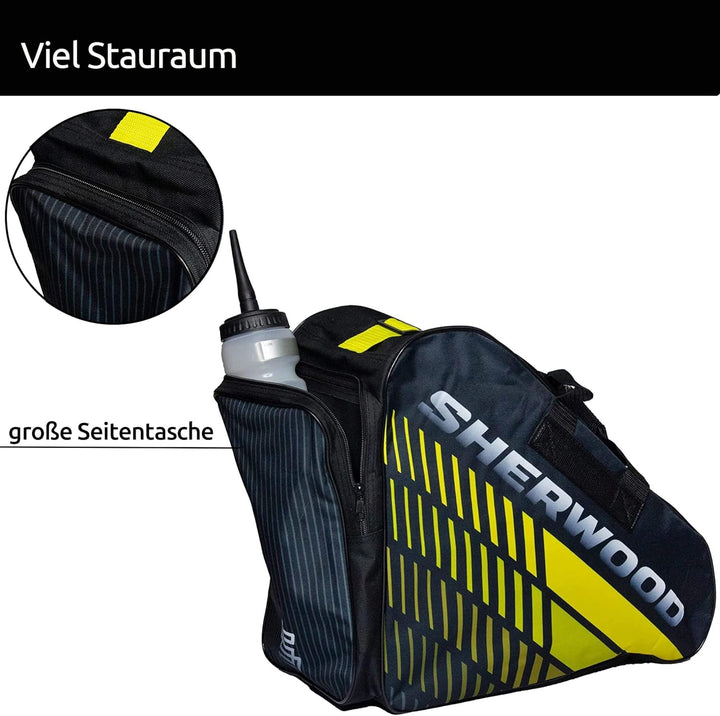 Sherwood Schlittschuhtasche, Inliner-Tasche, für Rollschuhe und Eislaufschuhe, Eishockey-Bag, yellow