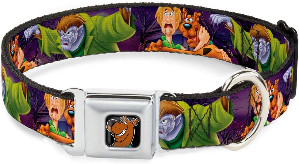 Buckle-Down 22,9–38,1 cm sdc-Scooby DOO Face Full Color Schwarz Hund Halsband M - Fits 11-17" - 1.0"