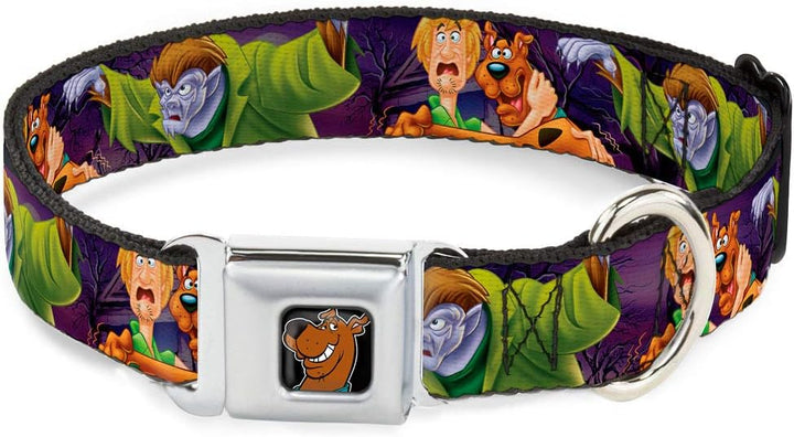 Buckle-Down 22,9–38,1 cm sdc-Scooby DOO Face Full Color Schwarz Hund Halsband M - Fits 11-17" - 1.0"