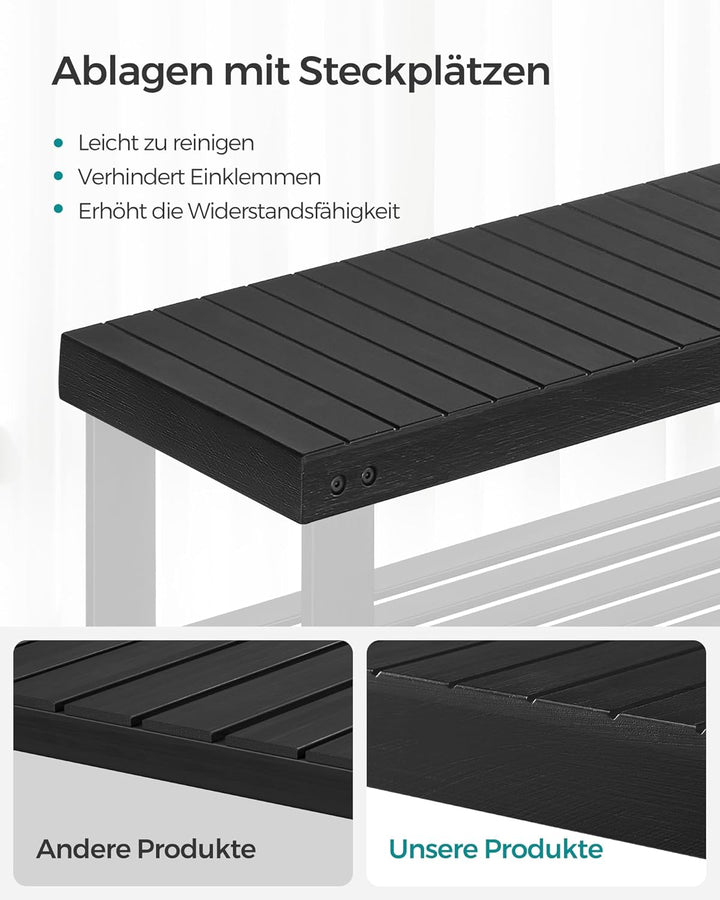 SONGMICS Schuhbank, Schuhregal mit 3 Ebenen, Schuhablage aus Bambus, bis 130 kg belastbar, 28,7 x 70