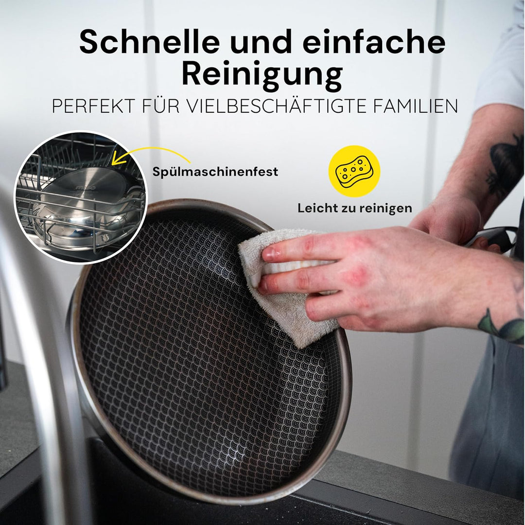 Miso Bratpfanne 30 cm, Keramik Antihaft Pfanne, Induktion &amp; PFAS-Frei hybrid pfanne, Kratzfeste Besc