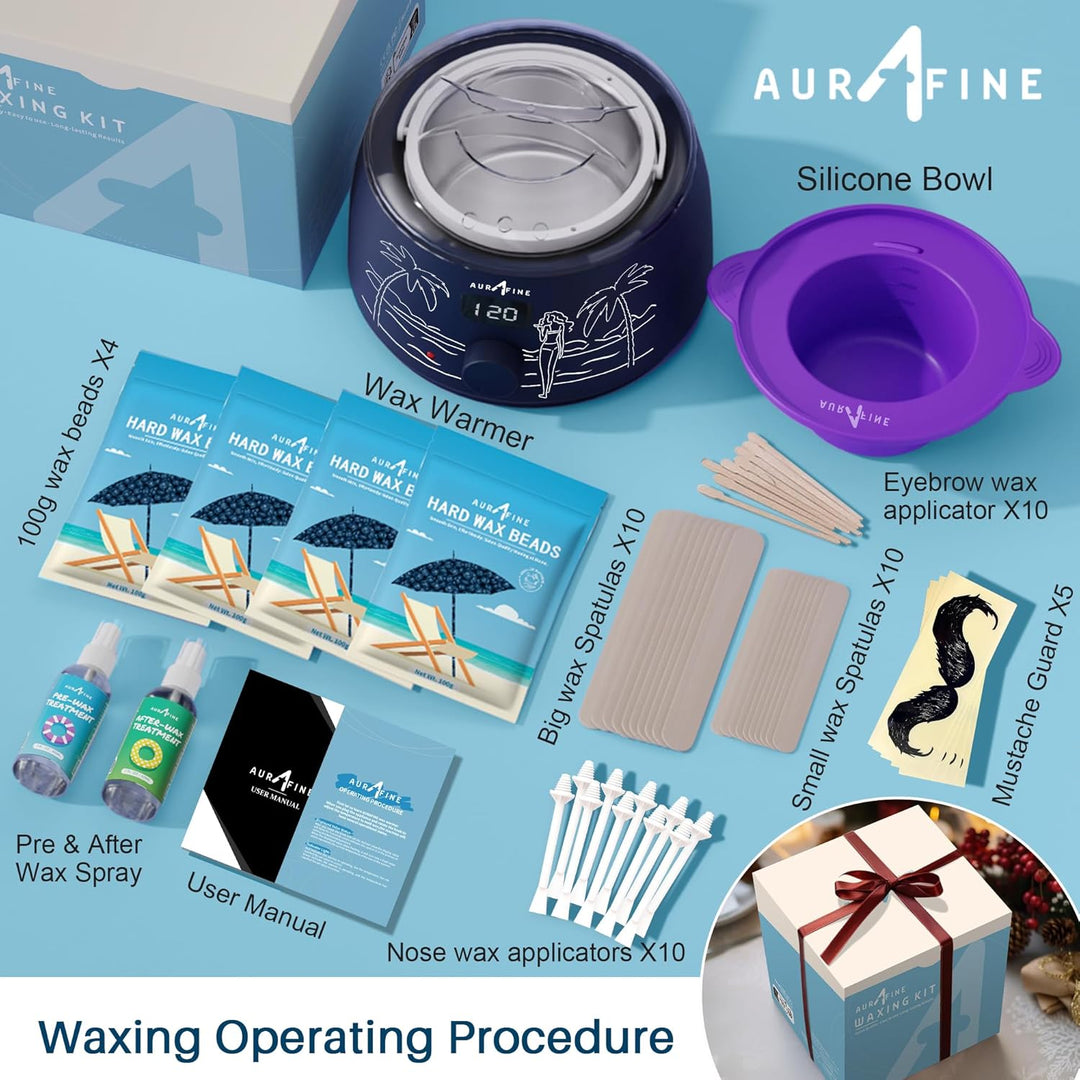 Digital Waxing Set, Wachswärmer zu Hause mit Wachsperlen & Silikontopf, Wachsenthaarung mit Wachsmas