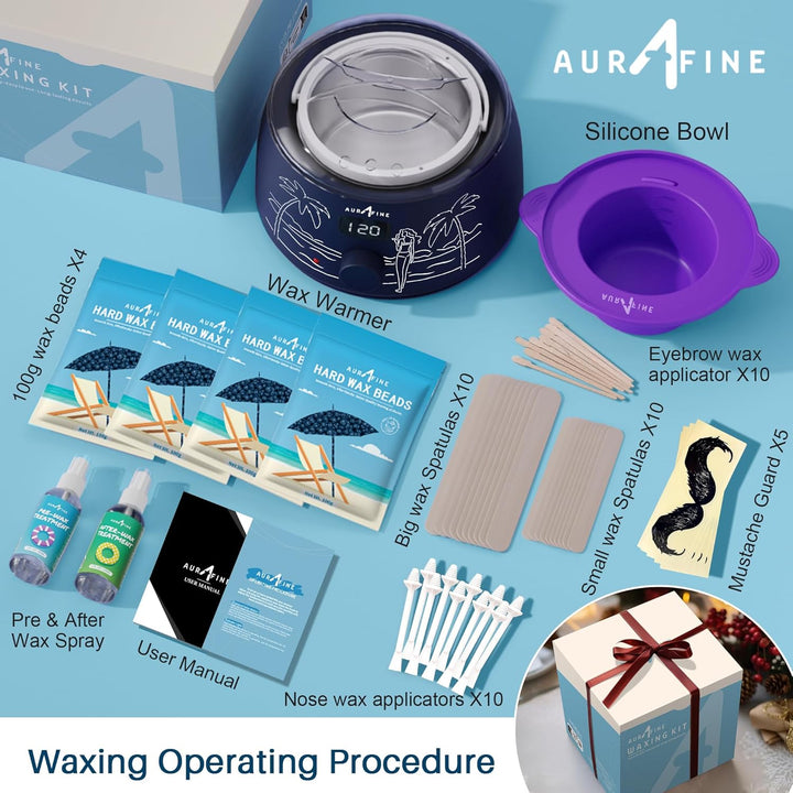 Digital Waxing Set, Wachswärmer zu Hause mit Wachsperlen & Silikontopf, Wachsenthaarung mit Wachsmas
