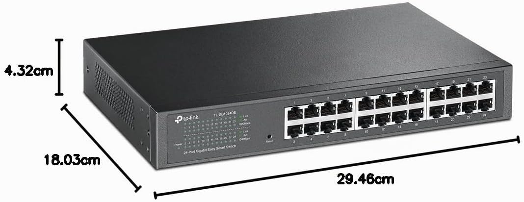 TP-Link TL-SG1024DE 24 Port Gigabit Netzwerk Managed Switch (Rackmount, 24*RJ-45 Ports, Metallgehäus