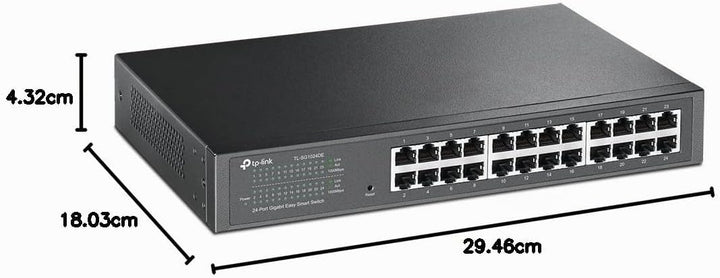 TP-Link TL-SG1024DE 24 Port Gigabit Netzwerk Managed Switch (Rackmount, 24*RJ-45 Ports, Metallgehäus