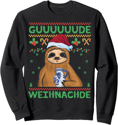 Gude Weihnachde Ebbelwoi Faultier Äppler Hessen Sweatshirt